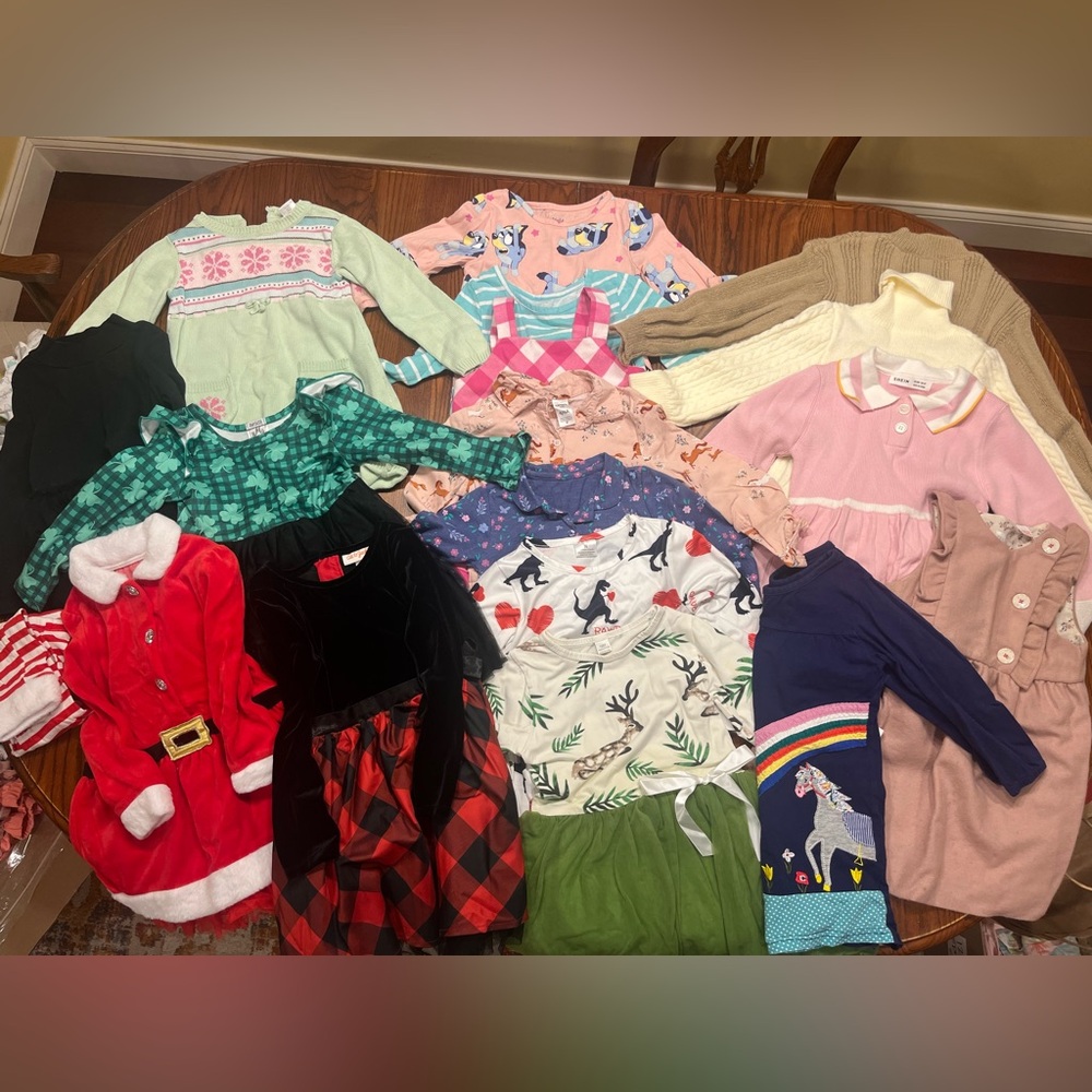 3-4T Girls Huge Dress Bundle Holidays and Fall Winter Dresses